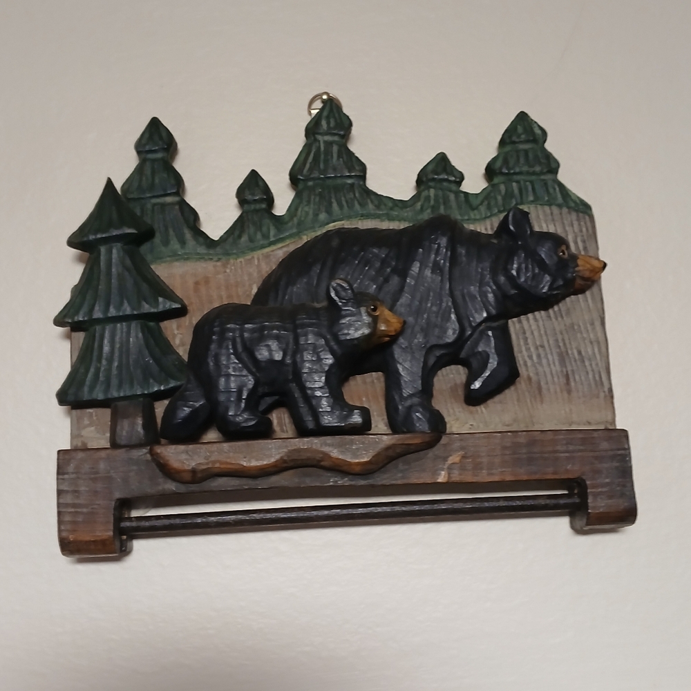 Rustic Black Bear Wall Decor
